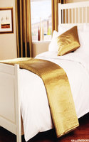 Passion Quilted Gold Bed Runner - Satin Silk Look (One Size)